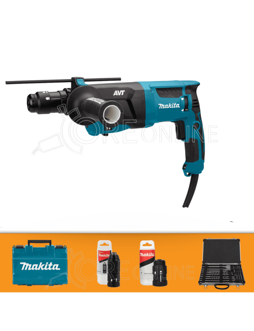 Makita® Tassellatore SDS-PLUS HR2631FT12 AVT + 17 SCALPELLI D-42444