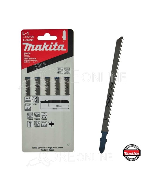 Pacco 5 lame Makita® L-1 A-86290 (Legno - Plastica)