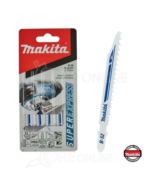 Pacco 5 lame Makita® B-52 B-06482 (Legno - Metallo - Alluminio - Plastica)