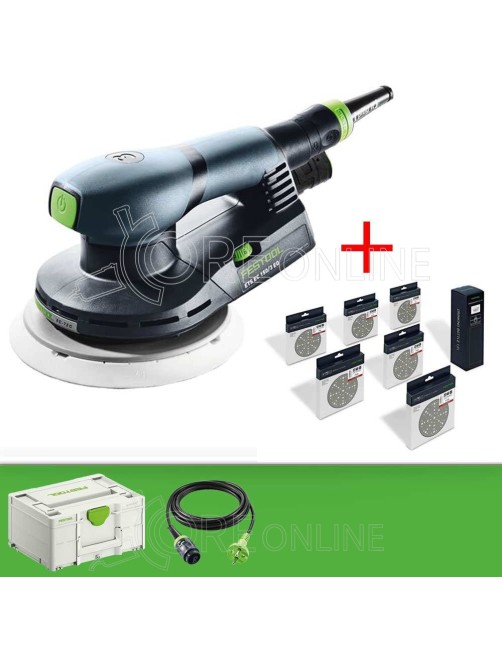 Levigatrice orbitale ETS EC 150/3 EQ Festool® 578185 + Set abrasivi Granat D150