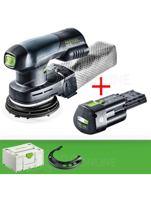 Levigatrice orbitale a batteria ETSC 125 Basic-ERGO 125 mm Festool® 577030 + Batteria in omaggio