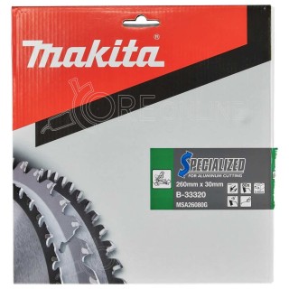 Lama per alluminio SPECIALIZED Ø260 x 30 x 2.4 80T Makita® B-33320