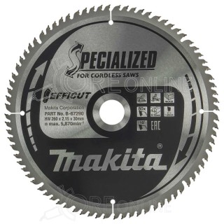 Lama per legno EFFICUT Ø260 x 30 x 2.15 80T Makita® B-67290